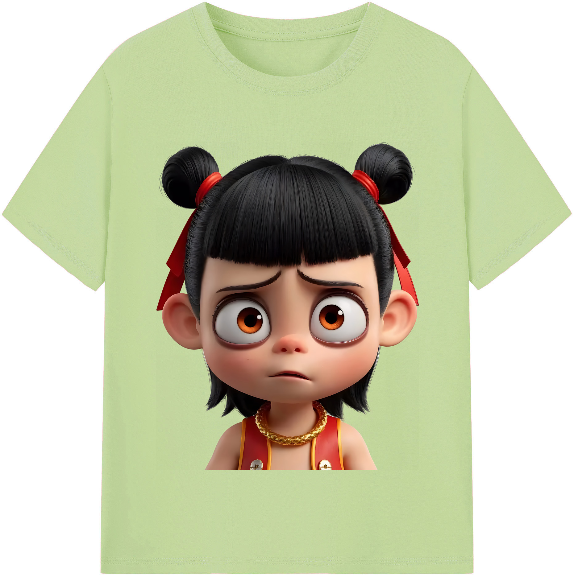 （画像用） Ne Zha 2 ナタ 魔童の大暴れ 綿100％半袖Tシャツ（フロントプリント）